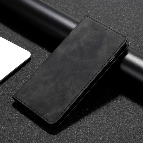 Husa Deluxe compatibila cu Samsung Galaxy A07 – Tip Carte, Piele Ecologica Negru, Functie Stand si Protectie 360