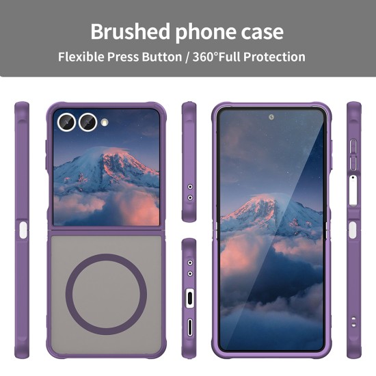 Husa Matte MagSafe pentru Samsung Galaxy Z Flip7 , protectie completa, contur mov