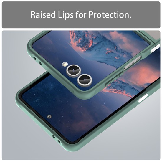 Husa Matte MagSafe pentru Samsung Galaxy Z Flip7 , protectie completa, contur verde