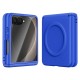 Husa pentru Samsung Galaxy Z Flip8, Magnetica, Textura Piele Ecologica, Albastru