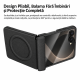 Husa pentru Samsung Galaxy Z Flip8, Magnetica, Textura Piele Ecologica, Negru