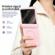 Husa pentru Samsung Galaxy Z Flip8, Magnetica, Textura Piele Ecologica, Roz