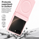 Husa pentru Samsung Galaxy Z Flip8, Magnetica, Textura Piele Ecologica, Roz