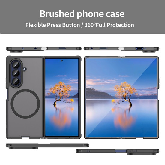 Husa Matte MagSafe pentru Samsung Galaxy Z Fold7, protectie completa, contur negru