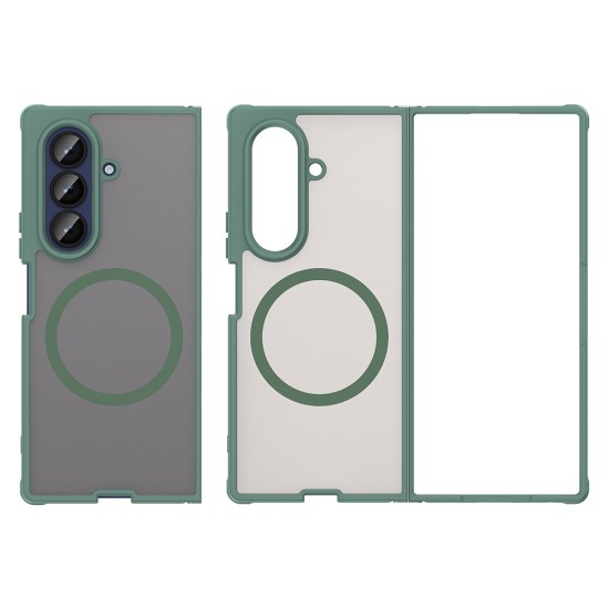 Husa Matte MagSafe pentru Samsung Galaxy Z Fold7, protectie completa, contur verde