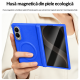 Husa pentru Samsung Galaxy Z Fold 8, Magnetica, Textura Piele Ecologica, Albastru