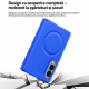 Husa pentru Samsung Galaxy Z Fold 8, Magnetica, Textura Piele Ecologica, Albastru