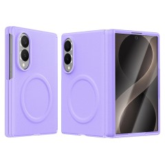 Husa pentru Samsung Galaxy Z Fold 8, Magnetica, Textura Piele Ecologica, Lila
