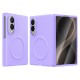 Husa pentru Samsung Galaxy Z Fold 8, Magnetica, Textura Piele Ecologica, Lila