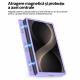 Husa pentru Samsung Galaxy Z Fold 8, Magnetica, Textura Piele Ecologica, Lila