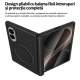 Husa pentru Samsung Galaxy Z Fold 8, Magnetica, Textura Piele Ecologica, Negru
