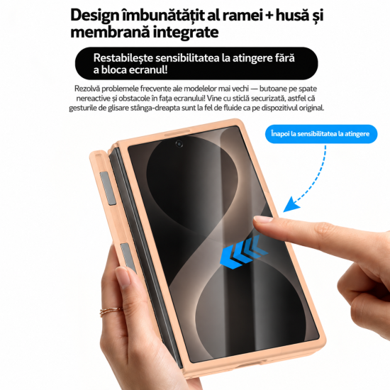 Husa pentru Samsung Galaxy Z Fold 8, Magnetica, Textura Piele Ecologica, Portocaliu Husa pentru Samsung Galaxy Z Fold 8, Magnetica, Textura Piele Ecologica, Portocaliu