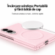 Husa pentru Samsung Galaxy Z Fold 8, Magnetica, Textura Piele Ecologica, Roz