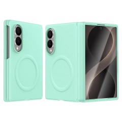 Husa pentru Samsung Galaxy Z Fold 8, Magnetica, Textura Piele Ecologica, Turcoaz