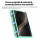 Husa pentru Samsung Galaxy Z Fold 8, Magnetica, Textura Piele Ecologica, Turcoaz