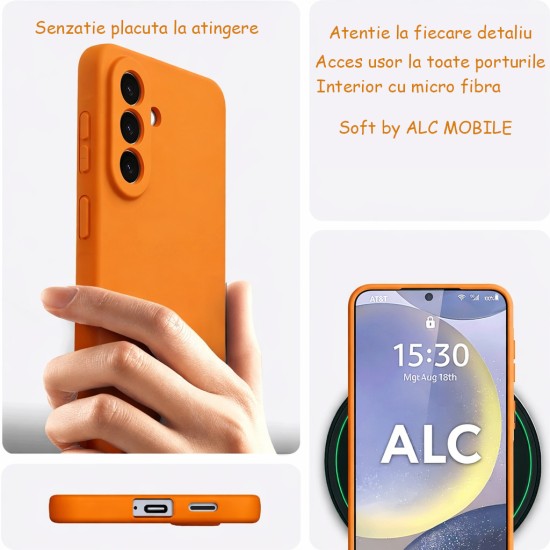 Husa Soft Touch, slim, ALC Mobile, anti soc, compatibila cu Samsung Galaxy A37, Portocaliu Tpu
