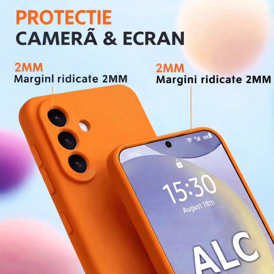 Husa Soft Touch, slim, ALC Mobile, anti soc, compatibila cu Samsung Galaxy A37, Portocaliu Tpu