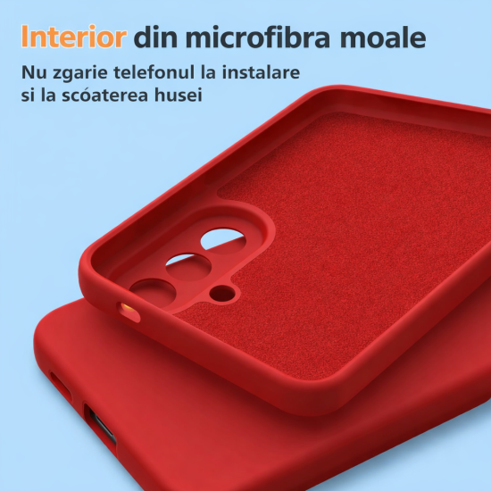 Husa Soft Touch, slim, ALC Mobile, anti soc, compatibila cu Samsung Galaxy A37, Rosu Tpu