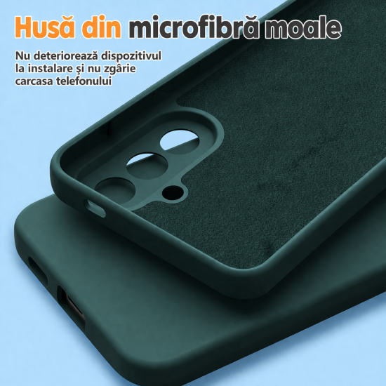 Husa Soft Touch, slim, ALC Mobile, anti soc, compatibila cu Samsung Galaxy A57, Verde Inchis Tpu Husa Soft Touch, slim, ALC Mobile, anti soc, compatibila cu Samsung Galaxy A57, Verde Inchis Tpu