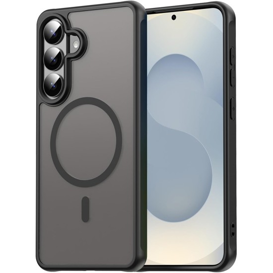 Husa Matte MagSafe pentru Samsung Galaxy S26 Plus, protectie completa, contur Negru Husa Matte MagSafe pentru Samsung Galaxy S26 Plus, protectie completa, contur Negru