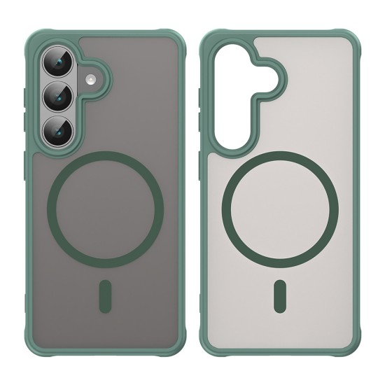 Husa Matte MagSafe pentru Samsung Galaxy S26 Plus, protectie completa, contur Verde Husa Matte MagSafe pentru Samsung Galaxy S26 Plus, protectie completa, contur Verde