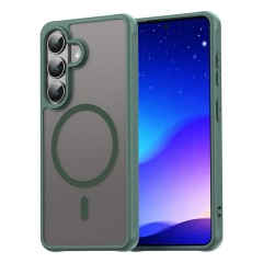 Husa Matte MagSafe pentru Samsung Galaxy S26 Plus, protectie completa, contur Verde