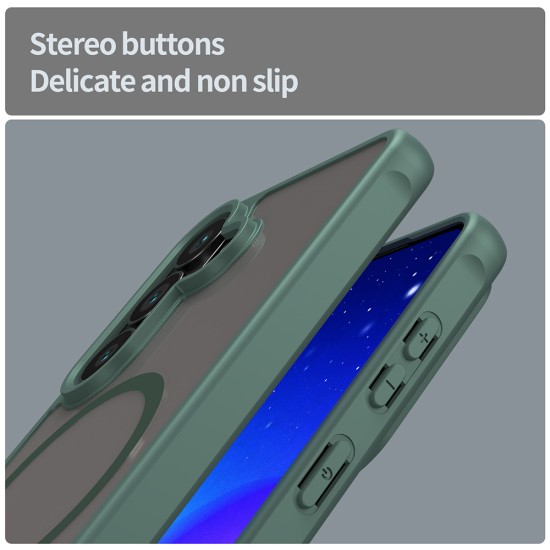 Husa Matte MagSafe pentru Samsung Galaxy S26 Plus, protectie completa, contur Verde Husa Matte MagSafe pentru Samsung Galaxy S26 Plus, protectie completa, contur Verde