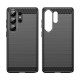 Husa compatibila cu Samsung Galaxy S26 Ultra, TPU Slim, Protectie Anti Soc, Aspect Fibra de Carbon, Negru