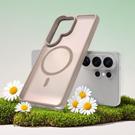 Husa Matte MagSafe pentru Samsung Galaxy S26 Ultra, protectie completa, contur Bej