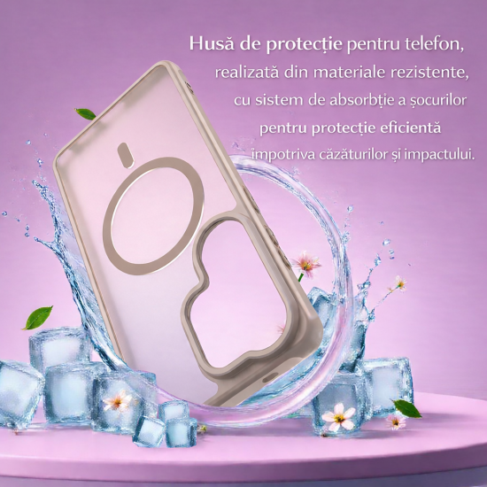Husa Matte MagSafe pentru Samsung Galaxy S26 Ultra, protectie completa, contur Bej