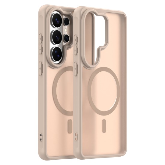 Husa Matte MagSafe pentru Samsung Galaxy S26 Ultra, protectie completa, contur Bej