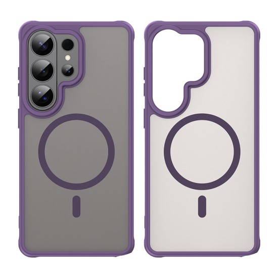 Husa Matte MagSafe pentru Samsung Galaxy S26 Ultra, protectie completa, contur Mov Husa Matte MagSafe pentru Samsung Galaxy S26 Ultra, protectie completa, contur Mov