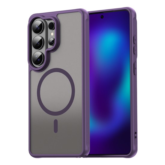 Husa Matte MagSafe pentru Samsung Galaxy S26 Ultra, protectie completa, contur Mov Husa Matte MagSafe pentru Samsung Galaxy S26 Ultra, protectie completa, contur Mov
