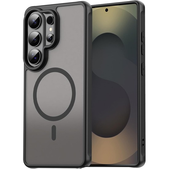 Husa Matte MagSafe pentru Samsung Galaxy S26 Ultra, protectie completa, contur Negru