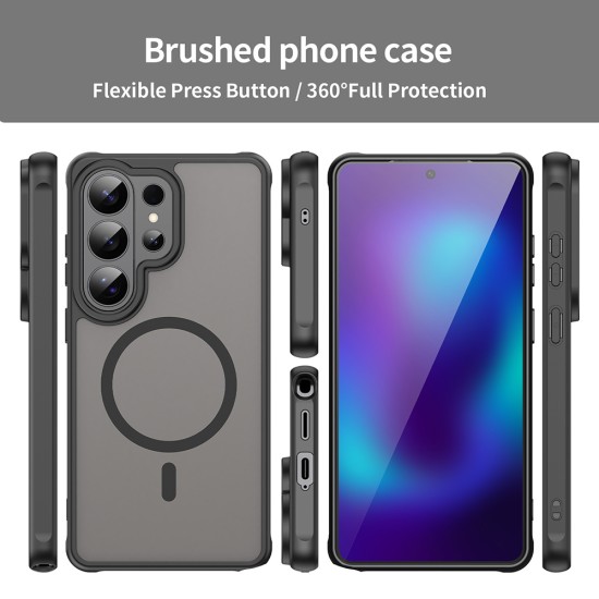 Husa Matte MagSafe pentru Samsung Galaxy S26 Ultra, protectie completa, contur Negru