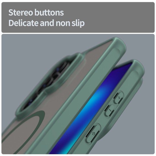 Husa Matte MagSafe pentru Samsung Galaxy S26 Ultra, protectie completa, contur Verde