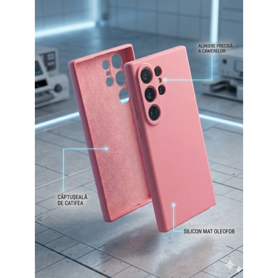 Husa Soft Touch Slim ALC Mobile, TPU, Anti-Soc, Protectie Camera, Compatibila cu Samsung Galaxy S26 Ultra, Roz Coral