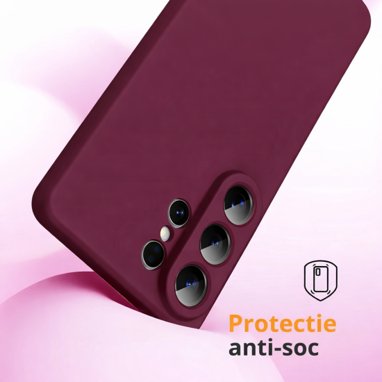 Husa Soft Touch Slim ALC Mobile, TPU, Anti-Soc, Protectie Camera, Compatibila cu Samsung Galaxy S26 Ultra, Visiniu