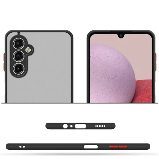 Husa hibrid ALC Samsung Galaxy A05s, husa de protectie rezistenta la zgarieturi, rezistenta la socuri, cadru TPU negru cu capac dur usor transparent pe spate Husa hibrid ALC Samsung Galaxy A05s, husa de protectie rezistenta la zgarieturi, rezistenta la socuri, cadru TPU negru cu capac dur usor transparent pe spate