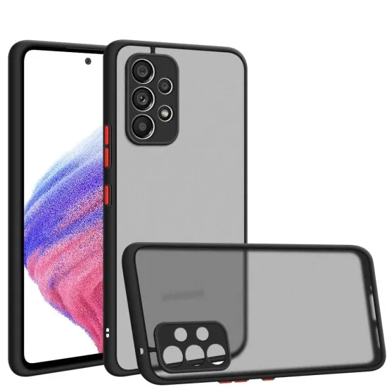 Husa hibrid ALC compatibila cu Samsung Galaxy A72, husa de protectie rezistenta la zgarieturi, rezistenta la socuri, cadru TPU negru cu capac dur usor transparent pe spate Husa hibrid ALC compatibila cu Samsung Galaxy A72, husa de protectie rezistenta la zgarieturi, rezistenta la socuri, cadru TPU negru cu capac dur usor transparent pe spate