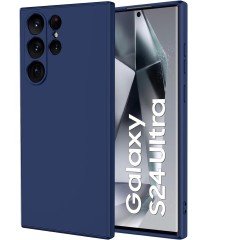 Husa Soft Touch, compatibila cu Samsung Galaxy S24 Ultra, Albastru inchis Tpu