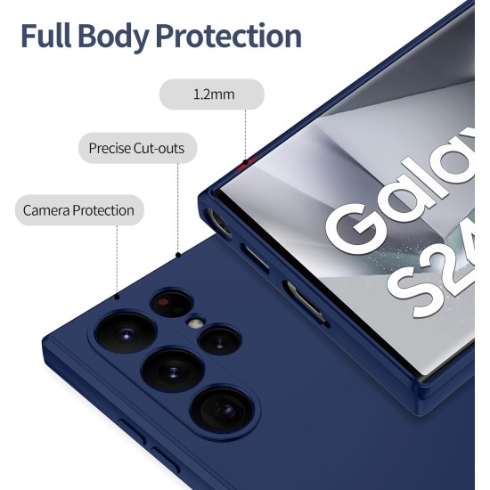 Husa Soft Touch, compatibila cu Samsung Galaxy S24 Ultra, Albastru inchis Tpu