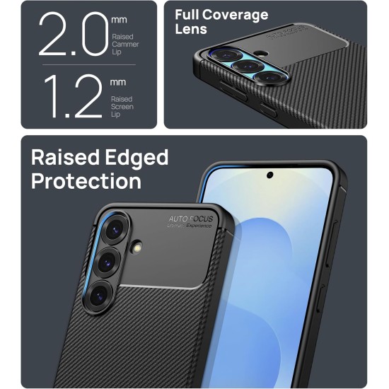 Husa Alc Mobile auto focus carbon compatibila cu Samsung Galaxy S25 Plus