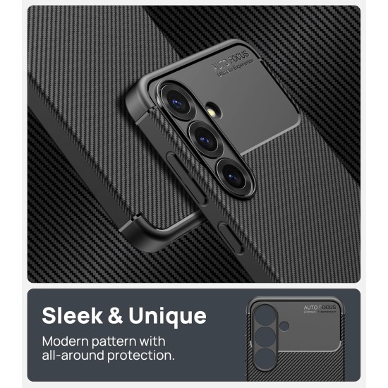 Husa Alc Mobile auto focus carbon compatibila cu Samsung Galaxy S25 Plus