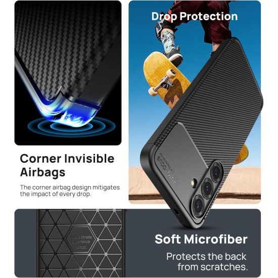 Husa Alc Mobile auto focus carbon compatibila cu Samsung Galaxy S25 Plus
