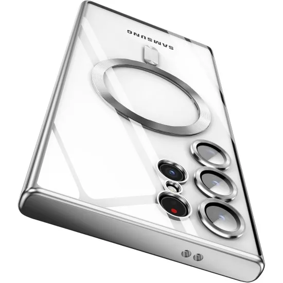 Husa compatibila cu Samsung Galaxy S24 Ultra, ALC MOBILE, pentru telefon mobil cu protectie pentru camera, Tehnologie MagSafe, rezistenta la socuri, contur Silver Husa compatibila cu Samsung Galaxy S24 Ultra, ALC MOBILE, pentru telefon mobil cu protectie pentru camera, Tehnologie MagSafe, rezistenta la socuri, contur Silver