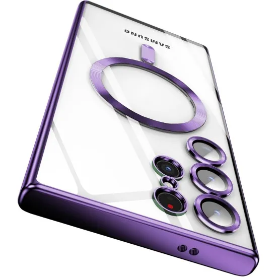 Husa compatibila cu Samsung Galaxy S25 Ultra, ALC MOBILE, pentru telefon mobil cu protectie pentru camera, Tehnologie MagSafe, rezistenta la socuri, contur Mov Husa compatibila cu Samsung Galaxy S25 Ultra, ALC MOBILE, pentru telefon mobil cu protectie pentru camera, Tehnologie MagSafe, rezistenta la socuri, contur Mov