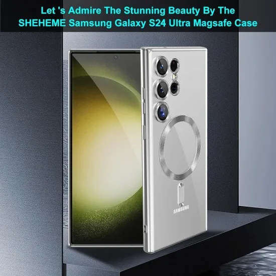 Husa compatibila cu Samsung Galaxy S24 Ultra, ALC MOBILE, pentru telefon mobil cu protectie pentru camera, Tehnologie MagSafe, rezistenta la socuri, contur Silver Husa compatibila cu Samsung Galaxy S24 Ultra, ALC MOBILE, pentru telefon mobil cu protectie pentru camera, Tehnologie MagSafe, rezistenta la socuri, contur Silver