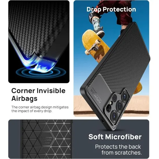Husa Alc Mobile auto focus carbon compatibila cu Samsung Galaxy S25 Ultra Husa Alc Mobile auto focus carbon compatibila cu Samsung Galaxy S25 Ultra