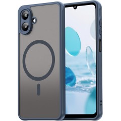 Husa Matte MagSafe pentru Samsung Galaxy A07, protectie completa, contur albastru Husa Matte MagSafe pentru Samsung Galaxy A07, protectie completa, contur albastru